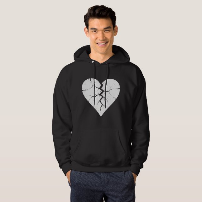 Sudadera Símbolo de Amor Agrietado Corazón Roto (Anverso completo)