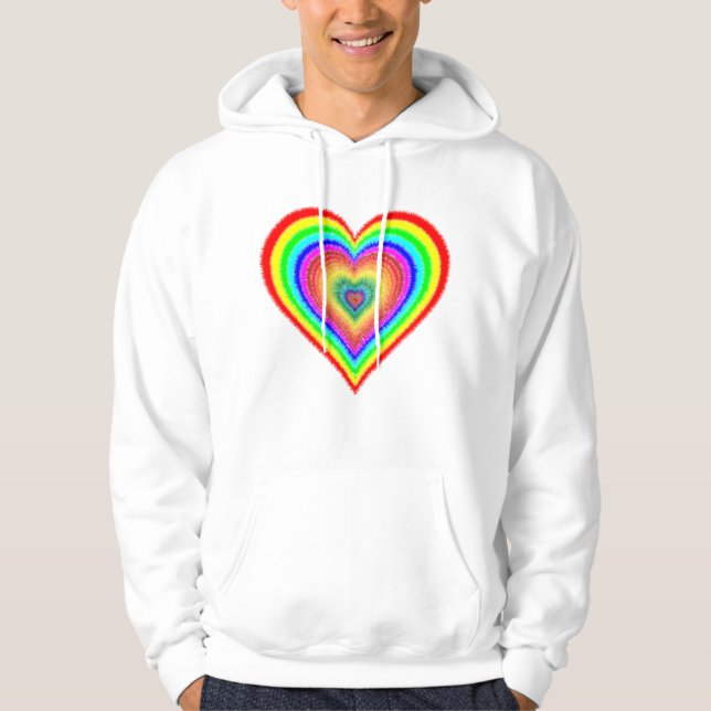 Sudadera Símbolo de amor arcoiris el día de San Valentín-25 (Anverso)