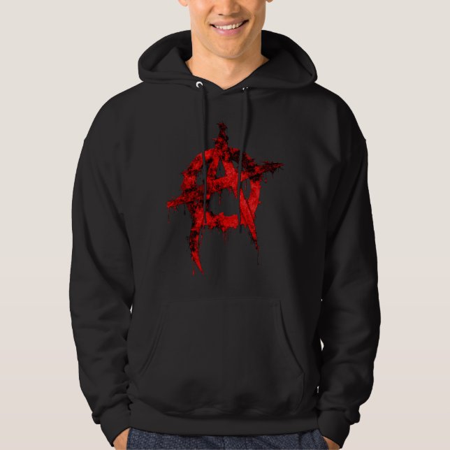 Sudadera Símbolo de anarquía de grafiti rojo (Anverso)