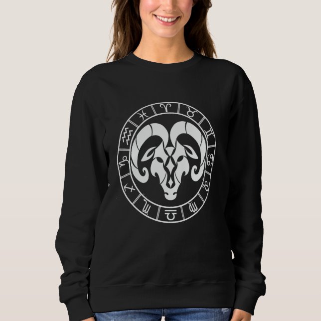 Sudadera Símbolo de Aries Signo de estrella de horóscopo Zo (Anverso)