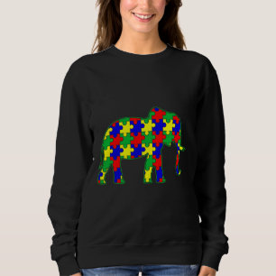 Sudadera Símbolo de autismo conciencia color elefante anima