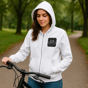 Sudadera Símbolo de bicicleta minimalista en negro y blanco
