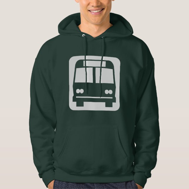 Sudadera Símbolo de bus - Blanco sobre oscuro (Anverso)