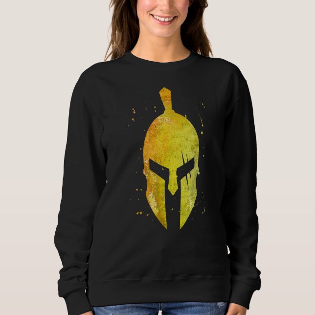 Sudadera Símbolo de casco espartano oro Esparta gladiador W (Anverso)