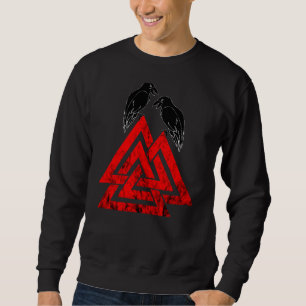 Sudadera Símbolo de castaño Odin Raven mitoología nórdica V
