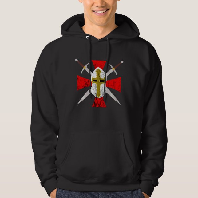 Sudadera Símbolo de código cruzado de caballeros templario  (Anverso)