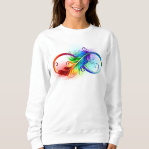 Sudadera Símbolo de infinito con pluma de arcoíris