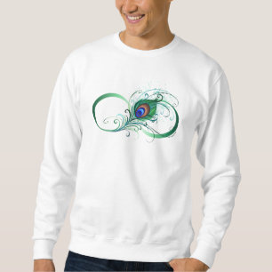 Sudadera Símbolo de infinito con pluma de pavo real