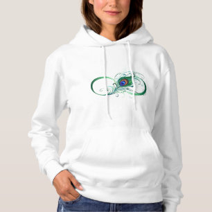 Sudadera Símbolo de infinito con pluma de pavo real