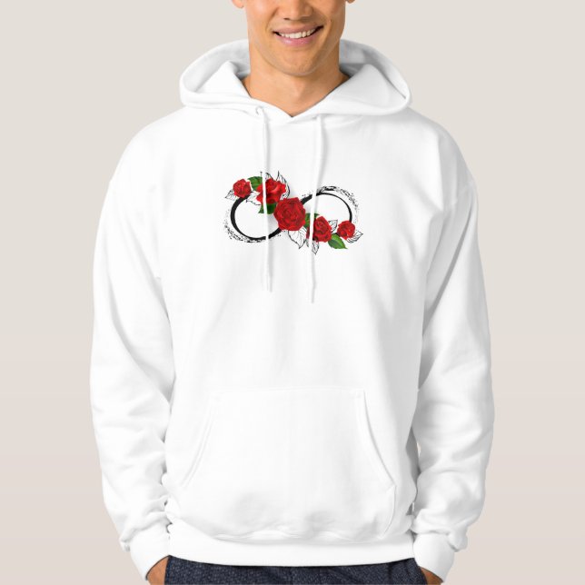 Sudadera Símbolo de infinito con rosas rojas (Anverso)
