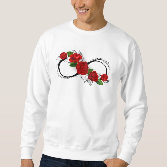 Sudadera Símbolo de infinito con rosas rojas (Anverso)