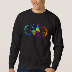Sudadera Símbolo de infinito de arcoíris de mariposa