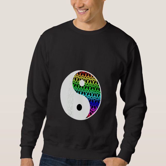 Sudadera Símbolo de la paz de Yin y Yang Rótulo Equilibrio  (Anverso)