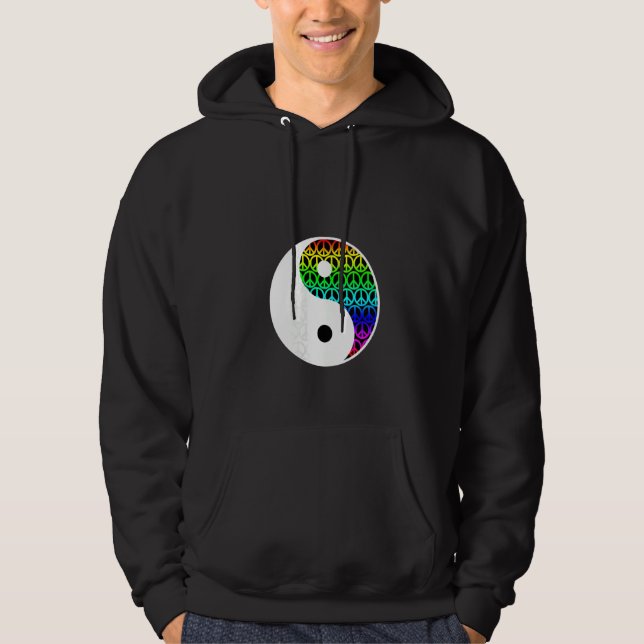 Sudadera Símbolo de la paz de Yin y Yang Rótulo Equilibrio  (Anverso)