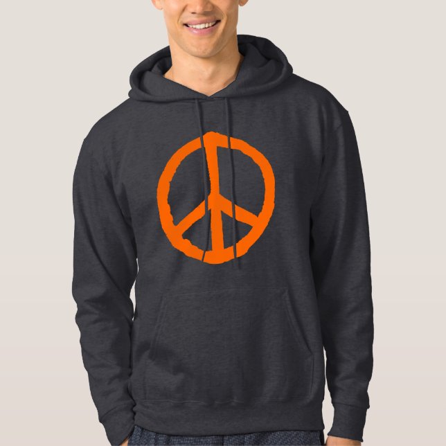 Sudadera Símbolo de la paz dura - Naranja en la oscuridad (Anverso)