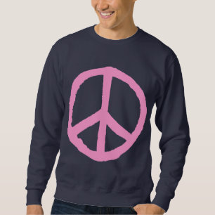 Sudadera Símbolo de la paz dura - Rosa sobre oscuro