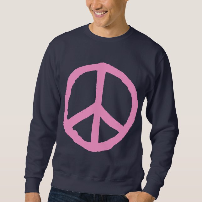 Sudadera Símbolo de la paz dura - Rosa sobre oscuro (Anverso)