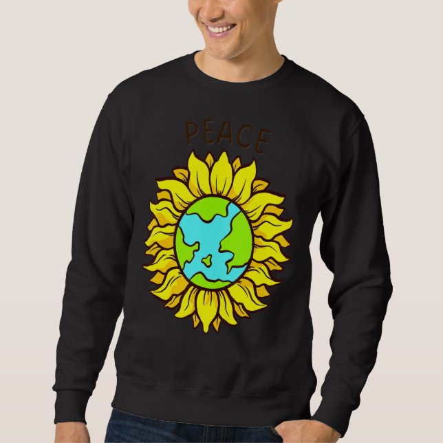 Sudadera Símbolo de la Tierra del girasol paz mundial (Anverso)