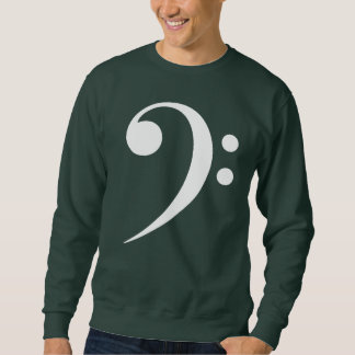 Sudadera Símbolo de música en clave de fa de bajo blanco Am