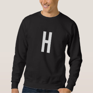 Sudadera Símbolo de número de letra H alfabeto inicial prem