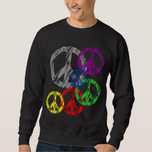 Sudadera Símbolo de paz apenado gris con agrupar del arco