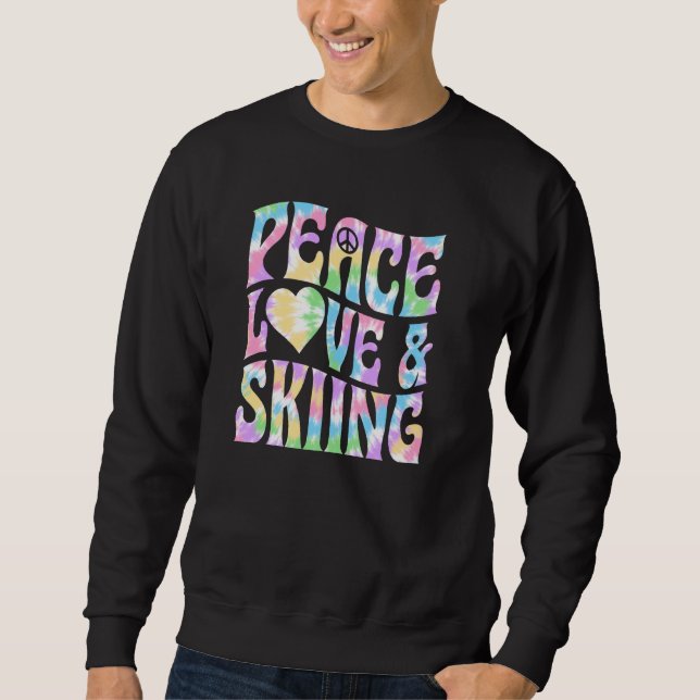 Sudadera Símbolo de paz de amor y esquí de corazón (Anverso)