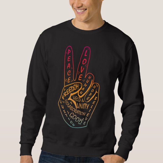 Sudadera Símbolo de signo de paz no de guerra (Anverso)