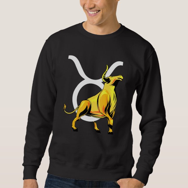 Sudadera Símbolo de Taurus Horoscope Constelación de Rótulo (Anverso)