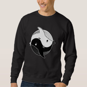 Sudadera Símbolo de Yin y Yang ballenas del mar azul Vida o