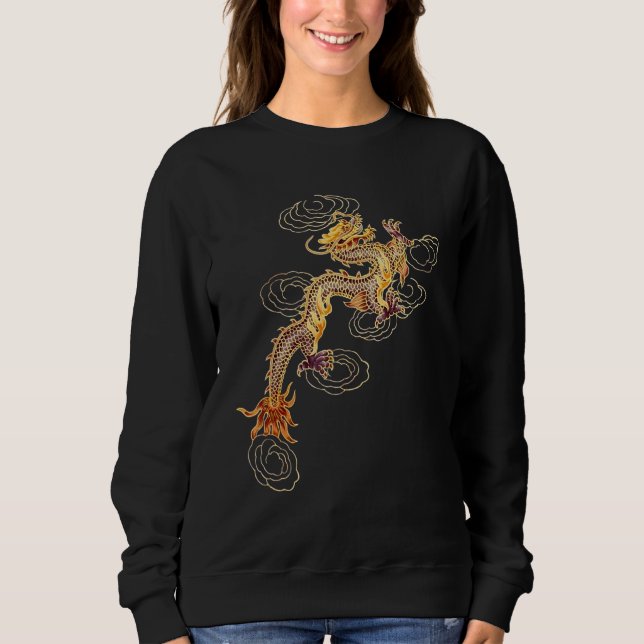 Sudadera Símbolo del dragón chino tradicional de poder y fu (Anverso)