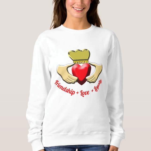 Sudadera Símbolo del irlandés de Claddagh (Anverso)