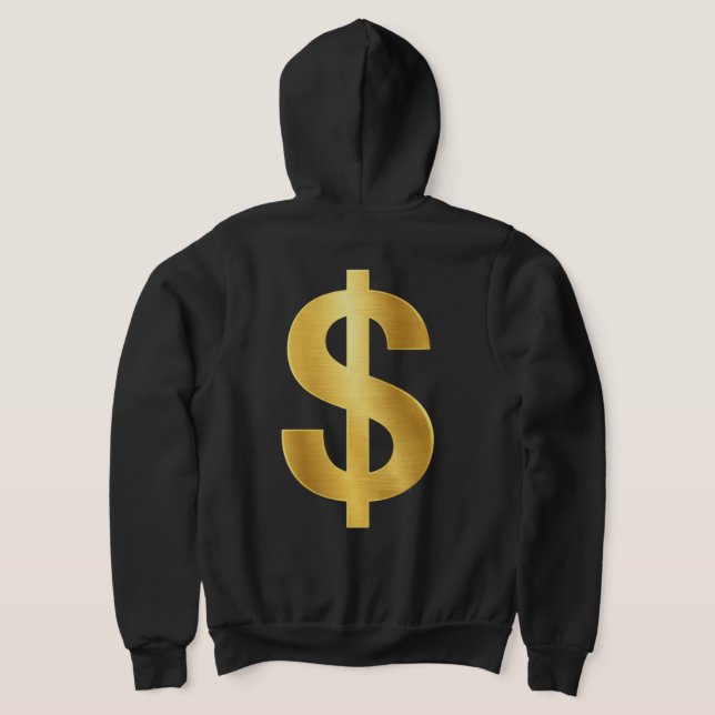 Sudadera Símbolo del signo del dólar de oro – Lujo minimali (Distribución Reverso )