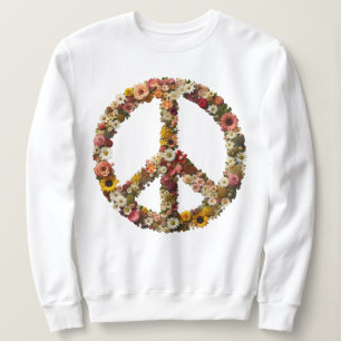 Sudadera Símbolo floral de paz con flores vibrantes
