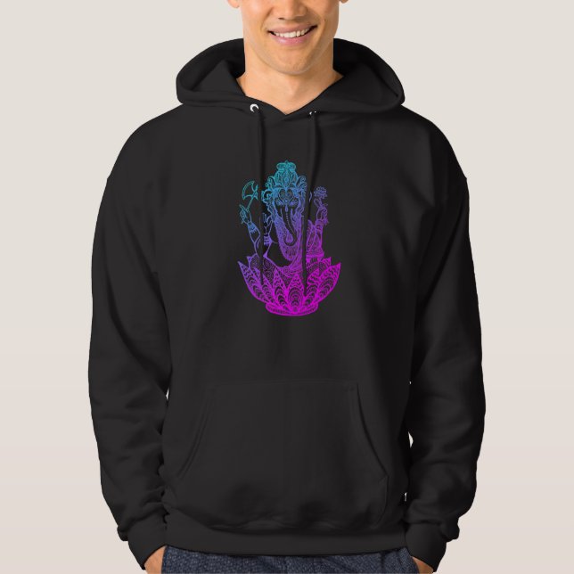 Sudadera Símbolo Ganesh Yoga Hindúes Mujeres Elefantes Medi (Anverso)
