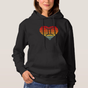 Sudadera Símbolo Gemini Rótulo Retro Sunset Heart Zodiac As