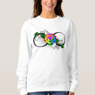 Sudadera Símbolo infinito con Rosa arcoiris