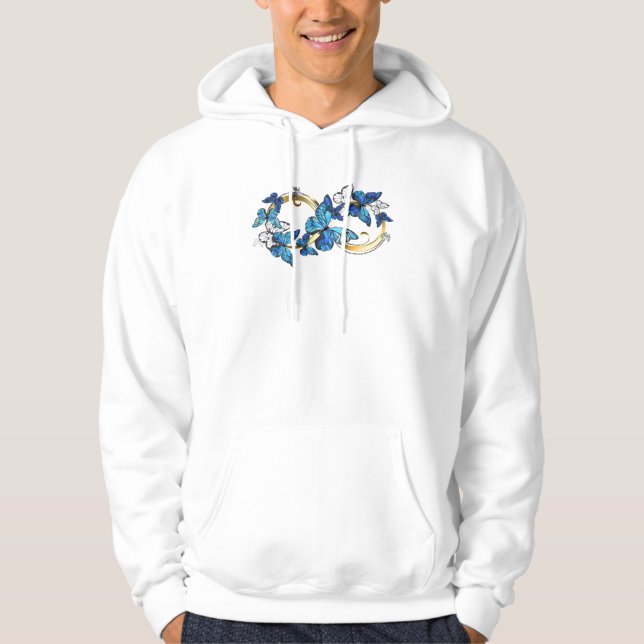 Sudadera Símbolo infinito de mariposas Morpho azules (Anverso)