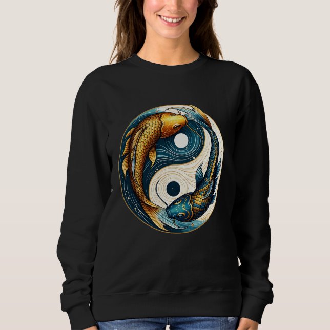 Sudadera Símbolo japonés Yin Yang Pez Koi (Anverso)