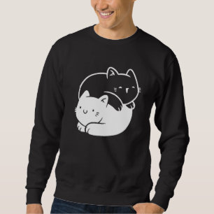 Sudadera Símbolo kitten yang yang lindo gato yoga budista n