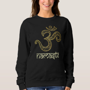 Sudadera Símbolo Om Namaste Yoga Meditación Dorado Mandala