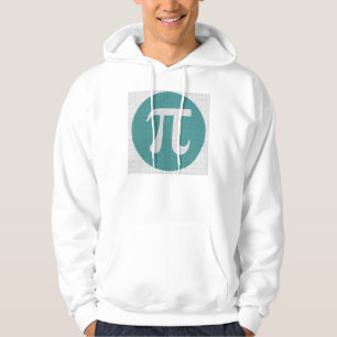 Sudadera Símbolo Pi de geek matemático, círculo azul y dígi