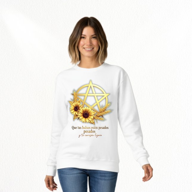 Sudadera Símbolo sagrado de Abundancia y Prosperidad (Alegre y elegante para elle que ama la naturaleza, los símbolos paganos wiccanos y celtas)