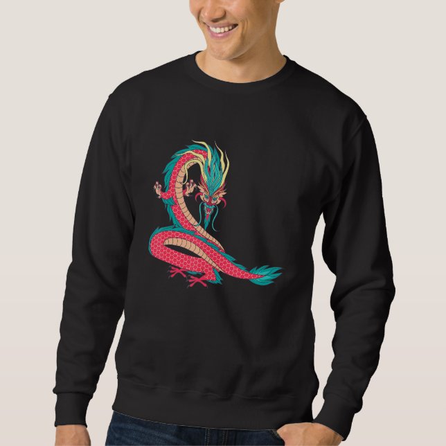 Sudadera Símbolo tradicional chino de dragón de poder y de  (Anverso)