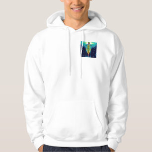 Sudadera SÍMBOLO VETERINARIO CADUCEO DE ORO, ondas azul Aqu