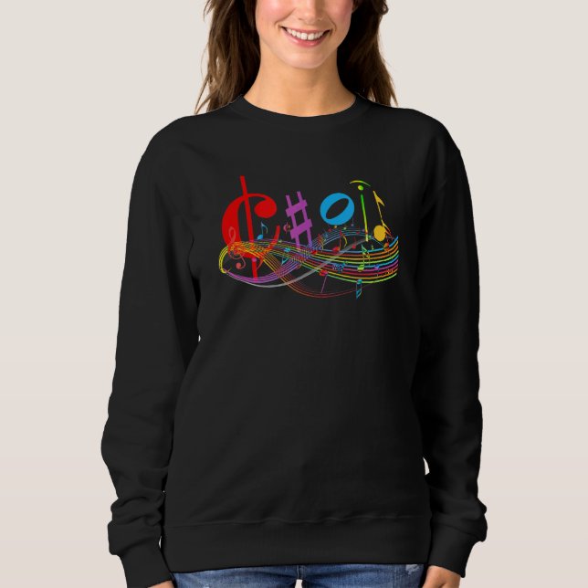 Sudadera Símbolos de música coro Clase favorita de vuelta a (Anverso)