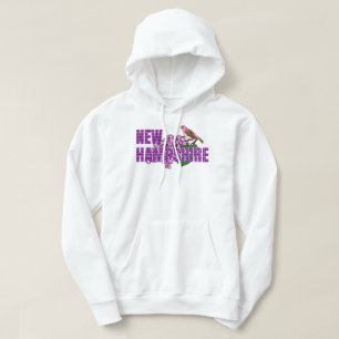 Sudadera Símbolos del estado de New Hampshire Pinzón Púrpur