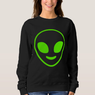 Sudadera Simple Alien Verde Contorno OVNI Espacio