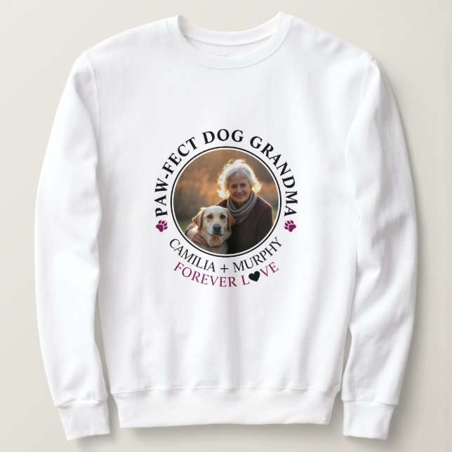 Sudadera Simple Black Text Funny Dog Grandma Photo (Anverso del diseño)
