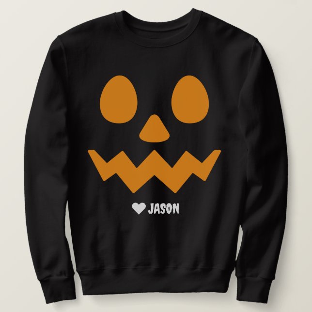Sudadera Simple Happy Halloween calabaza de miedo (Anverso del diseño)