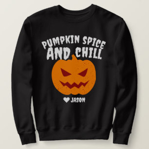 Sudadera Simple Happy Halloween espeluznante calabaza naran